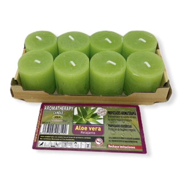 Velas de Aloe Vera en Pack de 8 unidades