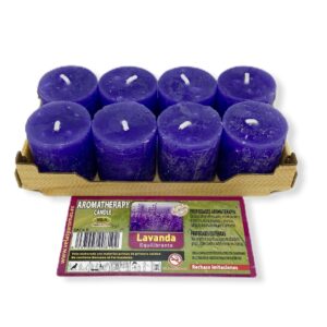 Velas de Lavanda en Pack de 8 unidades