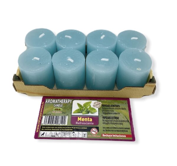 Velas de Menta en Pack de 8 unidades