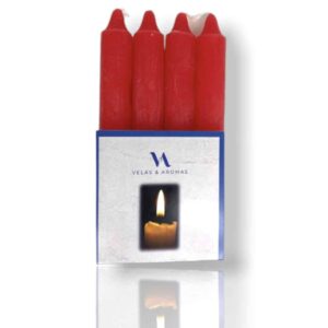 Velas de candelabro rojas