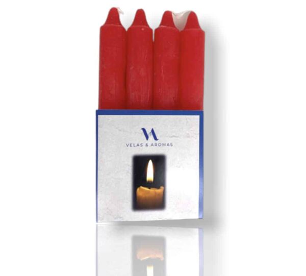 Velas de candelabro rojas