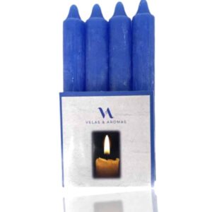 Velas de candelabro azules