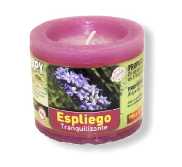 Vela de aromaterapia de Espliego